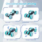 Catzon LED RC Car Gesture Sensing 4WD 360 Rotating for Age 8+ Year Old Blue