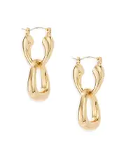 Ettika Double Dangle Hoop Earrings in 18K Gold Plate