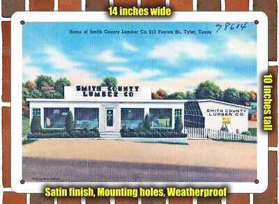 Metal Sign - Texas Postcard - Home of Smith County Lumber Co., 213 Fenton St. T