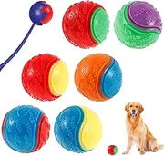 6Pcs Squeaky Dog Toys Balls, Dog Toys Balls for Training, Tough Ball Toys for Dogs, Fit with Dog Ball Launcher, High Bouncy Dog Ball for Interactive Playing, Puppy Pet Chew Balls Teething Balls 6.5cm