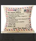 18 x 18 in. Uncle I Love You Throw Pillow Case Cover, Gifts from Niece, Air Mail