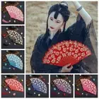 Plastic Antique Folding Fan Chinese Style Dance Fan Portable Hand Held Fan