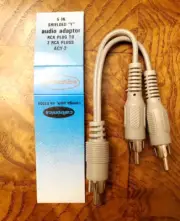 5” Shielded “Y” Audio Adaptor – RCA Male Plug to 2 RCA Male Plugs – ACY-2