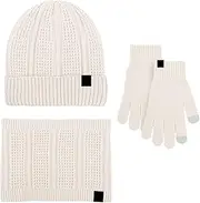 [Generic] Scarf Hat Set for Girls Warm Cute Wool Hat Scarf Gloves Slouchy Three Winter Snow Knit Cap Screen Mittens Scarves Sets Scarf Hat Set Men