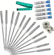 Frediuo 100Pcs Home Sewing Machine Pins with Tape Measure Universal 2 Bobbins DIY Crafts for Home Sew Machines, Embroidery, Quilting