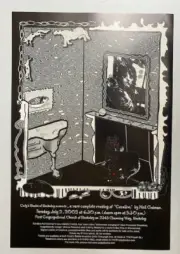 Neil Gaiman, CORALINE (2002) promo poster, First Congregational Church Berkeley