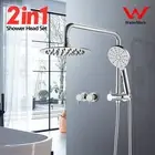 ACA Round 8" SUS Shower Head 3-Mode Handheld Gooseneck Arm Set Twin Taps Chrome