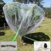 2 Pack Fruit Tree Netting, Bird Netting for Garden with Double Zippers and Drawstring, 6x6 Ft Garden Netting Pest Barrier Plant Cover Protection Fruits Blueberry Citrus for Preventing Deer Squirrel