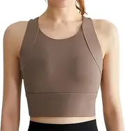 [HUIQINGLI] Upright Posture Corrector Sports Bra, Women's One-Piece Support Wirefree Padded Cup Shockproof Sports Bras