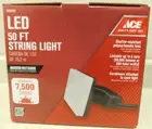 ACE LED 50' String Light 7500 Lumens Indoor Outdoor Brand New .