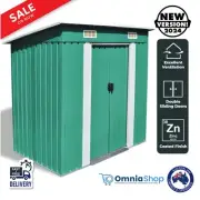 Garden Shed Tool Equipment Log Metal Storage House Double Sliding Door 2 Vents