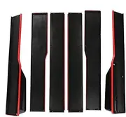 New 2.2m Car Side Skirt Extensions Universal Lip Splitters Lip Compatible for Benz W205 W204 W203 W211 W212 W213 W117 C117 W176 CLA A Class(Black red)