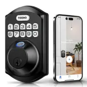 TE002W Fingerprint Door Lock: Keyless Entry Smart Deadbolt Lock for Front Doo...