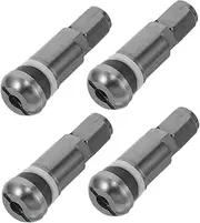 BUGUUYO 4pcs Aluminum Alloy Valve Stem Caps for Car Tires Tubeless Design Leakproof Sturdy Replacement Parts