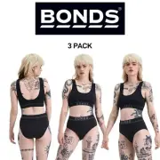 Bonds Womens Retro Rib Hi Hi Bikini Smooth Comfy Stretchable Knit 3 Pack WU8FA