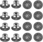 8Pcs Stainless Steel Scrubber with 8 Replacement Wire Pads Steel Wool Scrubber with Handle for Cleaning Dishes Pots Pans Sink Griddles and Grills
