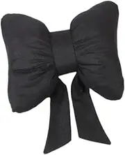 MagiDeal Bow Car Neck Pillow Lumbar Support Comfortable for Home and Office Chair Linen Simple Decorative Neck Cushion Multifunctional, Black