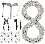 Bicycles Chain - Mountain Bike Accessories Kit - Secure Link Replacement Quick Release Tool Cycling Accessories for Adult Kids School Cruiser Beach Dirt Patio Riding