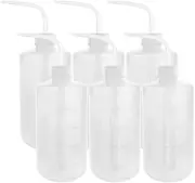 Wash Bottle 6PCS Plastic Bottles, Laboratory Squeeze Bottles, Narrow Mouth Ldpe Tattoo Jug and Scale Labels 500 ml Squeeze Water Bottle for Tattoo Supplies-