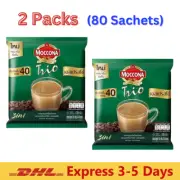 2x Moccona Trio Espresso Coffee 3 in 1 Mixed Instant Drink Rich 40 Sachets