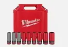 Milwaukee 49-66-7832 SHOCKWAVE 1/2" SAE Metric Lug Nut Wheel Socket Set 9 PC