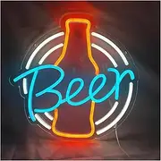 Hanging Art Neon Signs Beer Neon Light Sign Lighted Beer Signs LED Neon Signs Bar Pub Recreation Neon Lamp Wall Decorative Sign