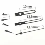 Black 13.5mm Trimmed Watch Hands with Green Lume for Miyota JS15 Quartz Movement