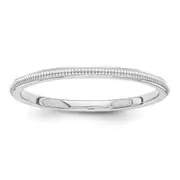 Solid 18K Yellow Gold White Gold 1.5mm Milgrain Men's/Women's Wedding Band Ring Size 4.5