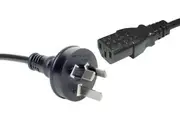 Powertran 2m IEC C13 7.5A 3 Pin Black Appliance Mains Power Cable