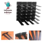 16 Pack - 8 inch Black Hidden L Shelf Bracket 1/5 Inch Thicked Iron Shelf Bra...
