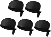 [VALICLUD] 5pcs Chef Hat Hats for Men Cap for Man Mens Hats & Caps Cooking Hats Casquette Hat for Men Restaurant Uniform Caps Serving Hats Chef Caps Cooks Uniform Hat Cotton Black