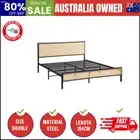 Metal Bed Frame Double Size Beds Base Platform Rattan