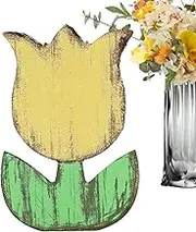 Tulips Decor | Spring Decorations for Home - Vintage Floral Tiered Tray Decor for Spring Mantle Farmhouse Table Desktop Shower School