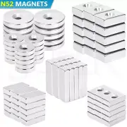 N52 Super Strong Magnets Block Ring Round Cuboid Rare Earth Neodymium Magnet AU