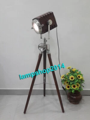 UNIX Nautical MARINE Floor SEARCH LIGHT WITH STAND Spot Light Studio Lamp