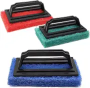 3 Pcs Screen Printing Scrub Pad,Screen Print Ink Scrub Brush with Handle,Screen