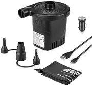 AGPTEK Electric Quick-Fill Air Pump, Rechargable Air Pump with 3 Nozzles of Different Sizes, Perfect for Air Mattress, Pool Float