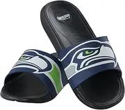 FOCO NFL Mens Striped Big Logo Raised Slide