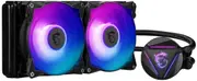 MSI MAG CORELIQUID 240R V2 Liquid CPU Cooler '240mm Radiator, 2x 120mm ARGB PWM Fan, ARGB lighting, Center Supported, Compatible with Intel and AMD Platforms, Latest LGA 1700 ready'