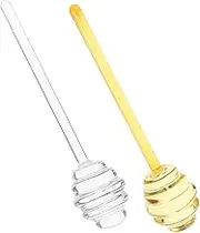 BIUDECO 2Pcs Glass Honey Mixing Sticks with Long Handle for Easy Stirring and Serving Honey Jams and Syrups for Home Kitchen and