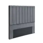 Double Size Bed Head Headboard Bed Frame Base Vela Dark Grey Fabric