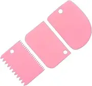 Dough Scraper and Bench Scraper Set - Multipurpose Bowl and Cake Smoother, 3 Pcs Flexible Dish Scraper, Dough Cutter for Baking Kitchen