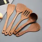 5pcs Wooden Spatula Spoon Rice Scoop Kitchen Cooking Utensils Turner Tool AU