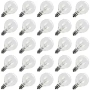 25pcs G40 Replacement Edison Incandescent Light Bulbs 7W Clear Globe Bulb/Multicolor E12 C7 Candelabra Dimmable for Indoor Outdoor Patio Décor
