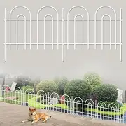 45ft X 21in Animal Barrier Fence, 32 Panels No Dig Fence for Dogs Rabbit, Anti Digging Defense Barrier Garden Edging Border, Rustproof Metal Arched Decorative Garden Fencing for Outdoor, Yard, White