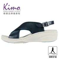 在飛比找momo購物網優惠-【Kimo】減壓舒適健康鞋-交叉繫帶格紋健康涼鞋 女鞋(寶藍
