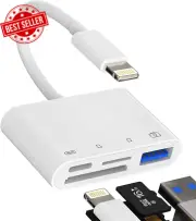SD Card Reader for Iphone 14 13 Lightning to USB Micro TF Charger Cable Dongle O