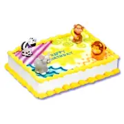 CLEARANCE New Baby Zoo Animals Cake Topper Set Jungle Theme Safari