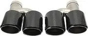 H-type rolled edge carbon fiber exhaust Tip muffler tail throat modification 63-76mm double out Compatible For bmw f10 f30(60mm out 76mm)