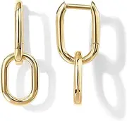 [PAVOI] 14K Gold Convertible Link Earrings for Women | Paperclip Link Chain Earrings | Drop Dangle Earrings